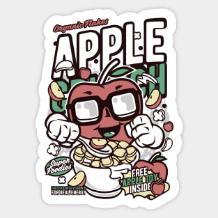 Retro Cartoon Cereal Box // Apple Crunch // Funny Vintage Breakfast Cereal Sticker